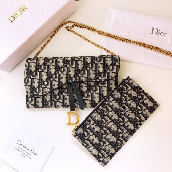 Dior Long Saddle Wallet with Chain - Picture 1 of 7